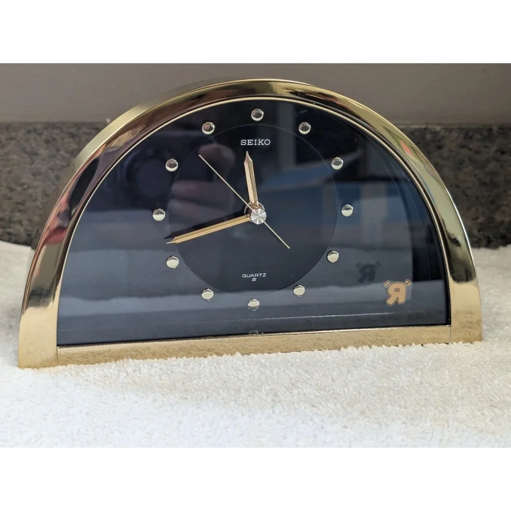 Vintage Seiko Half Moon Gold Tone Black Dial  TOYS 